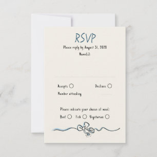 Hand Drawn Quirky Funky Wedding RSVP Card