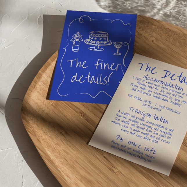 Hand Drawn Quirky Modern Funky  Wedding Details Enclosure Card (Creator Uploaded)