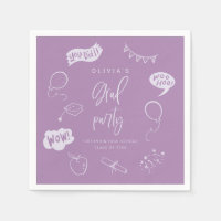 Hand Drawn Quirky Purple Grad Party