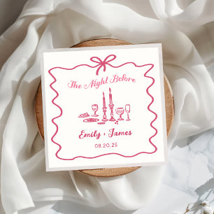 Hand Drawn Quirky The Night Before Wedding Napkins
