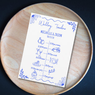 Hand Drawn Quirky Wedding Itinerary Schedule Program