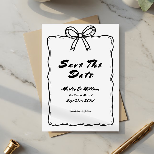 Hand Drawn Quirky Whimsical Funky Wedding Save The Date (Creator Uploaded)