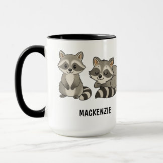 Hand Drawn Racoon Custom Cute Mug