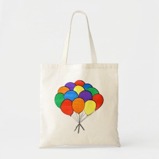 Hand Drawn Rainbow Colored Balloons Tote Bag