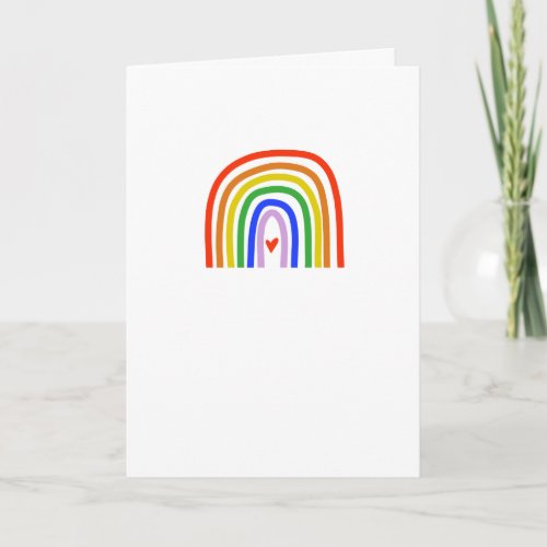 Hand drawn Rainbow Colors Heart Add Custom Text  Card