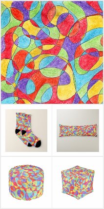 Hand Drawn Rainbow Colour Doodle Pattern