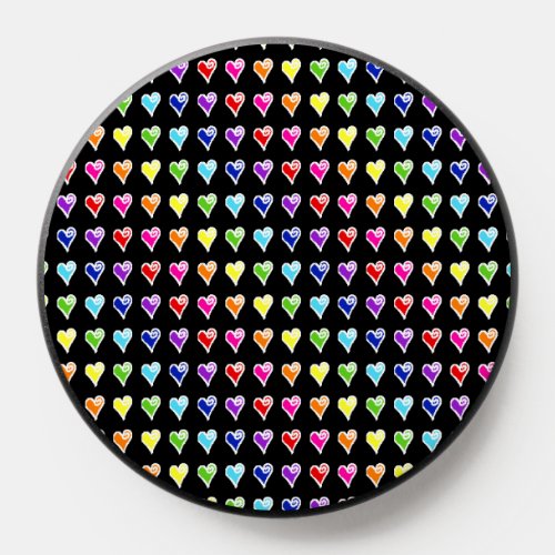 Hand_drawn Rainbow Hearts PopSocket