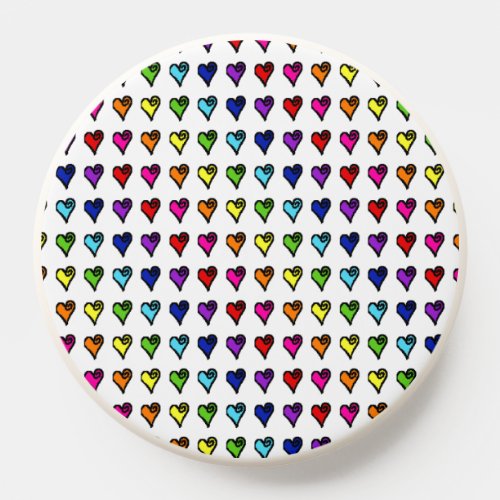 Hand_drawn Rainbow Hearts PopSocket