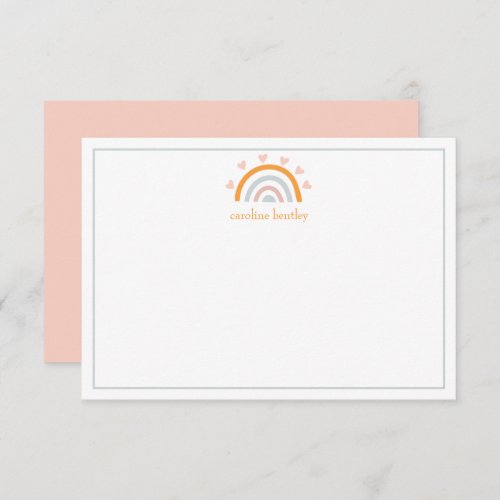 Hand Drawn Rainbow Personalized Note Cards
