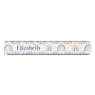 Hand drawn rainbows personalized ruler