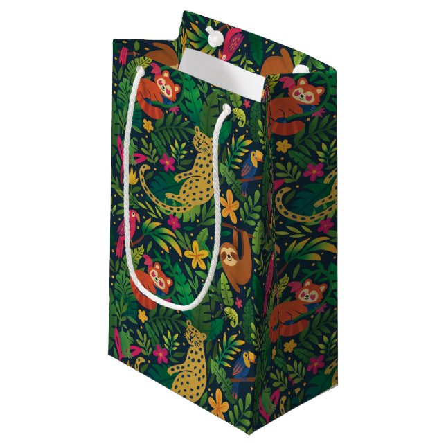Hand Drawn Rainforest Animals Gift Bag (Front Angled)