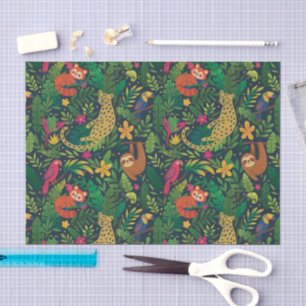 Hand Drawn Rainforest Animals Tissue Paper