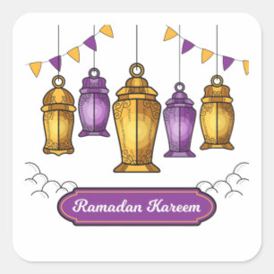 hand-drawn-ramadan-kareem- T-Shirt Keychain Square Sticker
