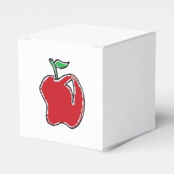 Hand-drawn Red Apple Fruit Cartoon Favor Boxes by CorgisandThings at Zazzle