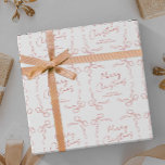 Hand Drawn Red Bow Whimsical Unique Christmas Wrapping Paper<br><div class="desc">Create unique holiday gift wrap with this Whimsical Christmas Gift Wrapping Paper Design. Featuring hand drawn bow and ribbon illustrations,  simple layout,  handwritten calligraphy fonts in a seasonal red & white aesthetic. Add your custom name or text and make elegant holiday packaging paper for the festive season.</div>