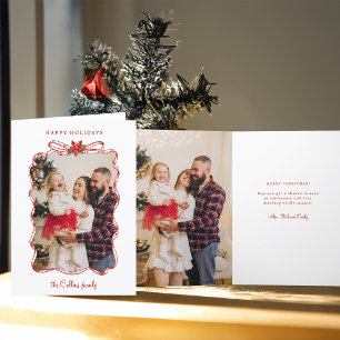 Hand-Drawn Red Christmas Photo Frame Holiday Card