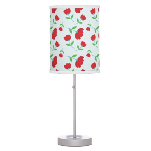 Hand Drawn Red Flowers Lamp