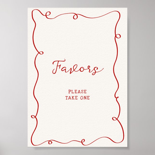 Hand Drawn Red Frame Favors Poster (Front)