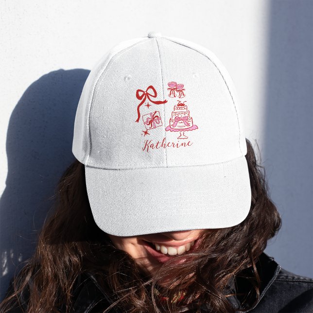 Hand Drawn Red Pink Doodles Whimsical Birthday  Hat (Creator Uploaded)