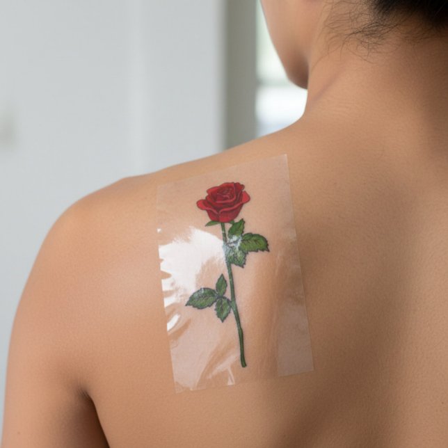 Hand Drawn Red Rose Temporary Tattoo (Creator Uploaded)