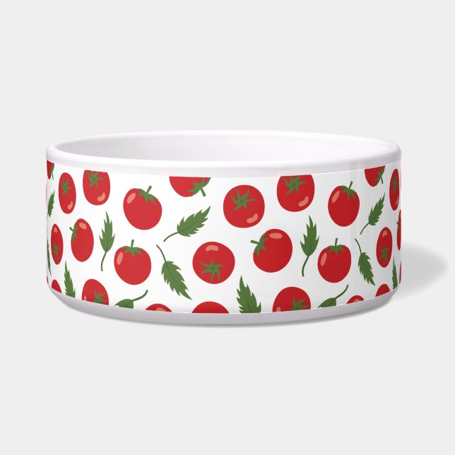 Hand Drawn Red Tomato Pattern Bowl (Front)