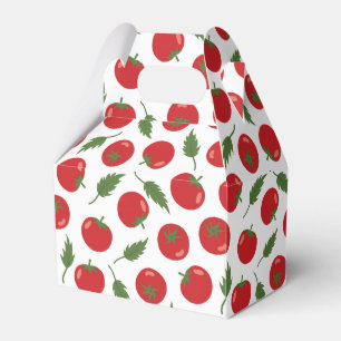 Hand Drawn Red Tomato Pattern Favor Boxes