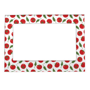 Hand Drawn Red Tomato Pattern Magnetic Frame