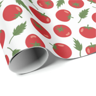 Hand Drawn Red Tomato Pattern Wrapping Paper