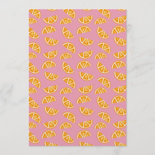Hand-drawn Refreshing Oranges Seamless Pattern Invitation (Front)