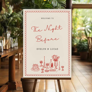 Hand Drawn Rehearsal Dinner Sign Template Welcome