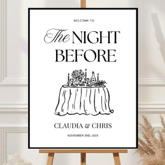 Hand Drawn Rehearsal Dinner Welcome Sign Template