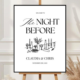 Hand Drawn Rehearsal Dinner Welcome Sign Template