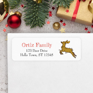 Hand-drawn Reindeer, Christmas Label
