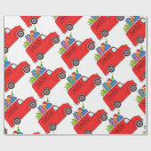 Hand drawn retro Christmas car Wrapping Paper | Zazzle