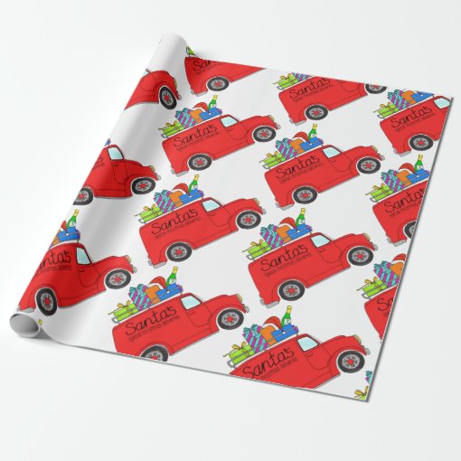 Hand drawn retro Christmas car Wrapping Paper | Zazzle