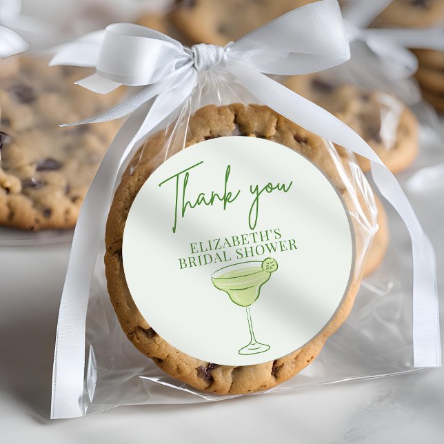 Hand Drawn Retro Margs & Matrimony Bridal Shower Classic Round Sticker (Creator Uploaded)