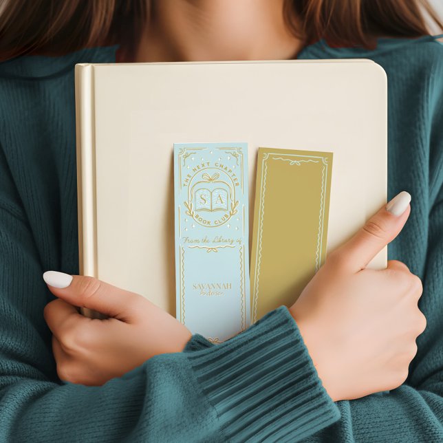 Hand Drawn Retro Sketch Book Club Name & Monogram Bookmarks (Hand Drawn Retro Sketch Book Club Name & Monogram Bookmarks)