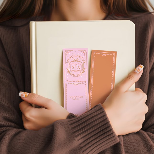 Hand Drawn Retro Sketch Book Club Name & Monogram Bookmarks (Hand Drawn Retro Sketch Book Club Name & Monogram Bookmarks.jpg)