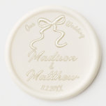 Hand Drawn Ribbon Bow Doodle Wedding Logo Monogram Wax Seal Sticker<br><div class="desc">Elevate your wedding stationery, thank you notes, or gift packaging with our exquisite Wax Seal Sticker. Personalize it with your names to make a lasting impression. Simply click the "Edit Using Design Tools" button to modify the text, font style, font size and position. These self-adhesive wax seal stickers are easy...</div>