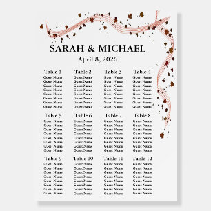 Hand Drawn Ribbon Seating Chart Foam Boards
