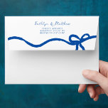 Hand Drawn Ribbon Whimsical French Blue Wedding Envelope<br><div class="desc">Hand Drawn Ribbon Whimsical French Blue Modern Wedding Invitation Envelope. Celebrate your special day with this elegant and beautiful wedding invitation design to beautify your special occasion. All the texts are pre-arranged for you to personalize easily and quickly with your own details.</div>