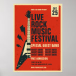 Hand Drawn Rock Music Festival Template  Poster at Zazzle