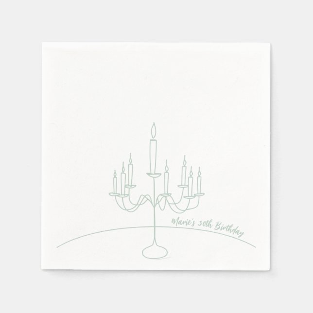 Hand Drawn Rococo Soft Renaissance Coquette Party Napkins (Front)