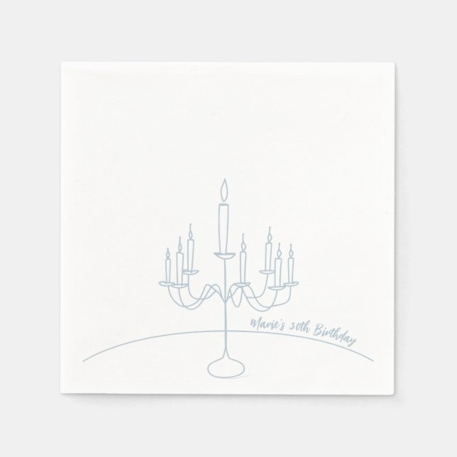 Hand Drawn Rococo Soft Renaissance Coquette Party Napkins (Front)