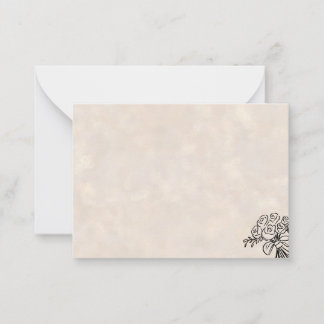  Hand Drawn Rose Bouquet Blank Note Card 