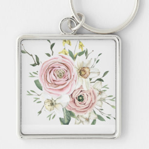 Hand Drawn Rose Posy Keychain