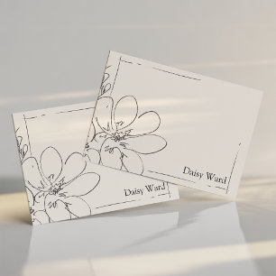 Hand-Drawn Rustic Wildflower Personalized Cream Note Card