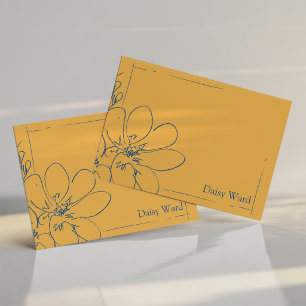 Hand-Drawn Rustic Wildflower Personalized Yellow Note Card