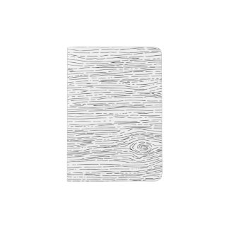 Hand Drawn Rustic Wood Grain Passport Holder