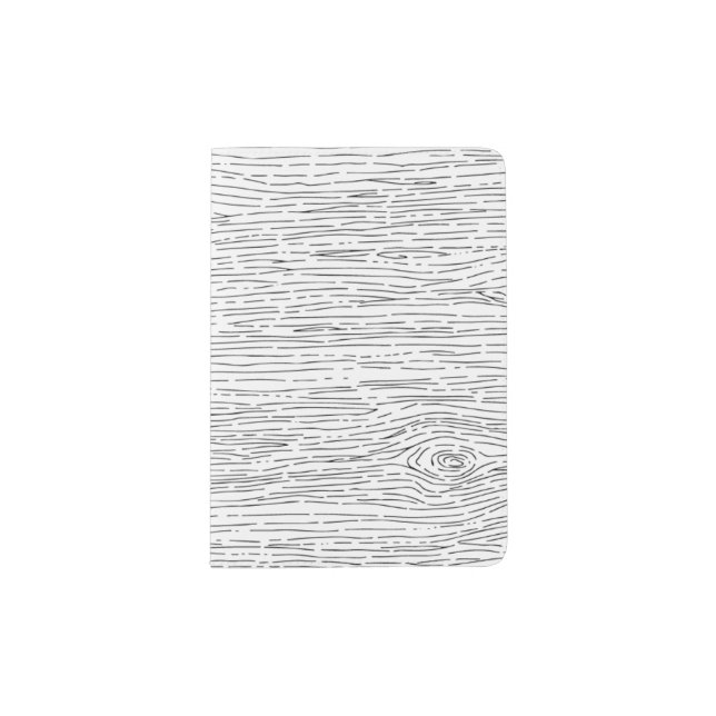 Hand Drawn Rustic Wood Grain Passport Holder (Front)